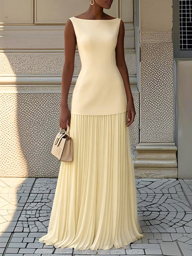 Sibylle | Robe longue plissée maxi