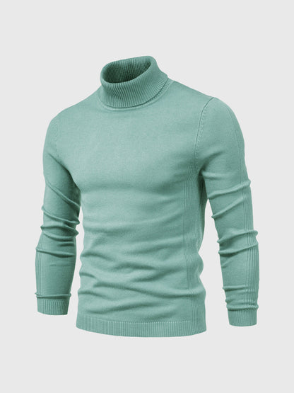 Pull col roulé homme style moderne - vert