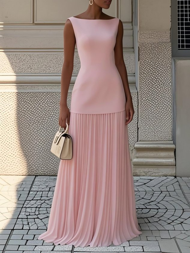Sibylle | Robe longue plissée maxi