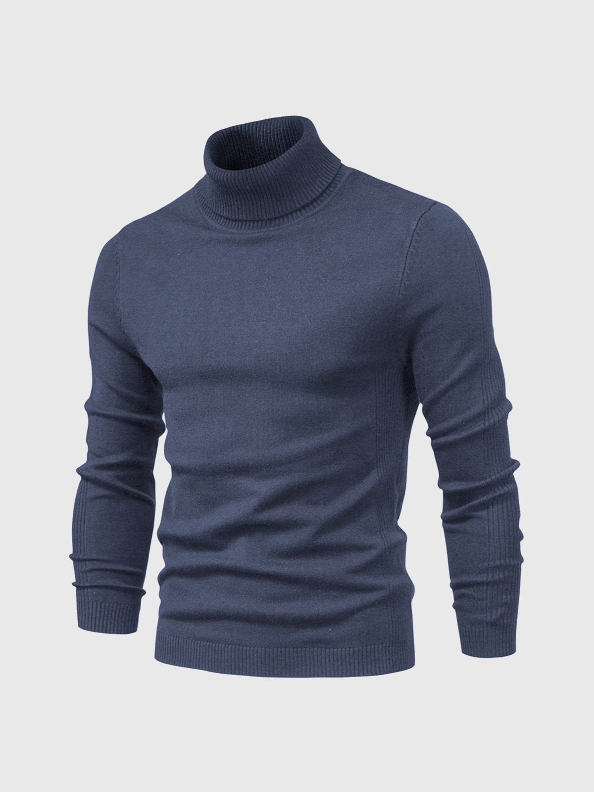 Pull col roulé homme style moderne - bleu foncé