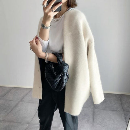 Cardigan femme en cachemire boutonné