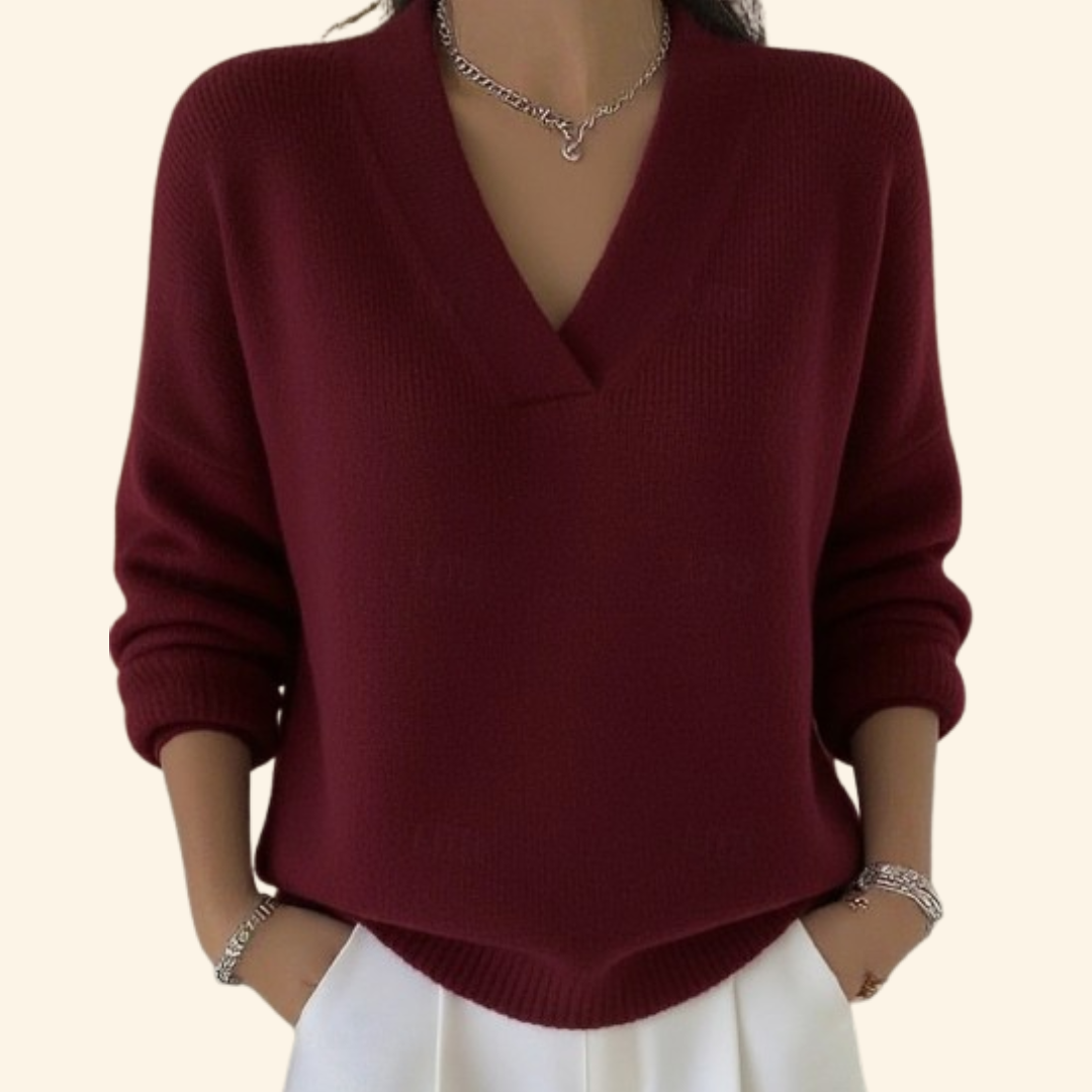 Amélie | Pull Col V Élégance Douce