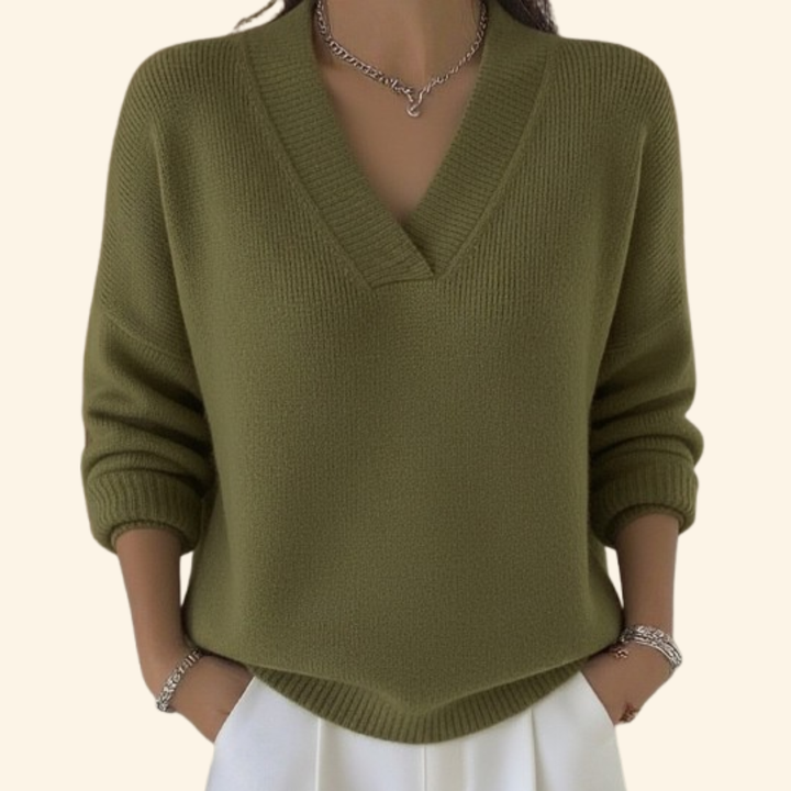 Amélie | Pull Col V Élégance Douce