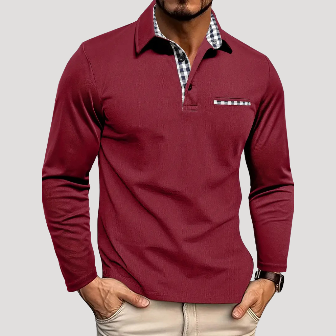 Polo coupe moderne pour homme - bourgogne