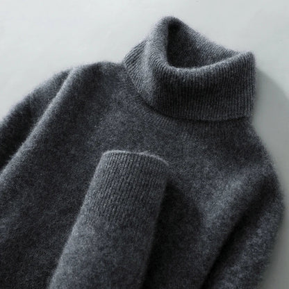 Pull à col roulé homme coupe ajustée pour l'hiver