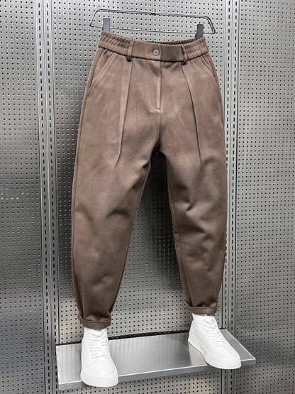 Pantalon à plis homme à coupe droite, vue de face
