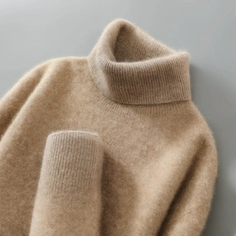 Pull à col roulé homme coupe ajustée pour l'hiver