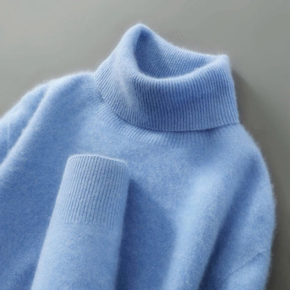 Pull à col roulé homme coupe ajustée pour l'hiver