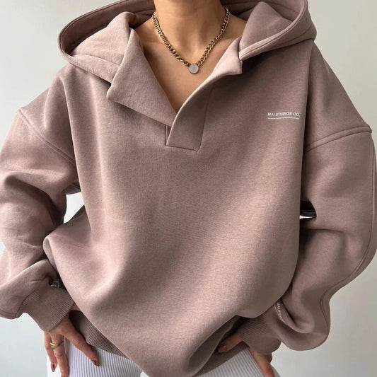 Hoodie oversize femme à capuche - rose
