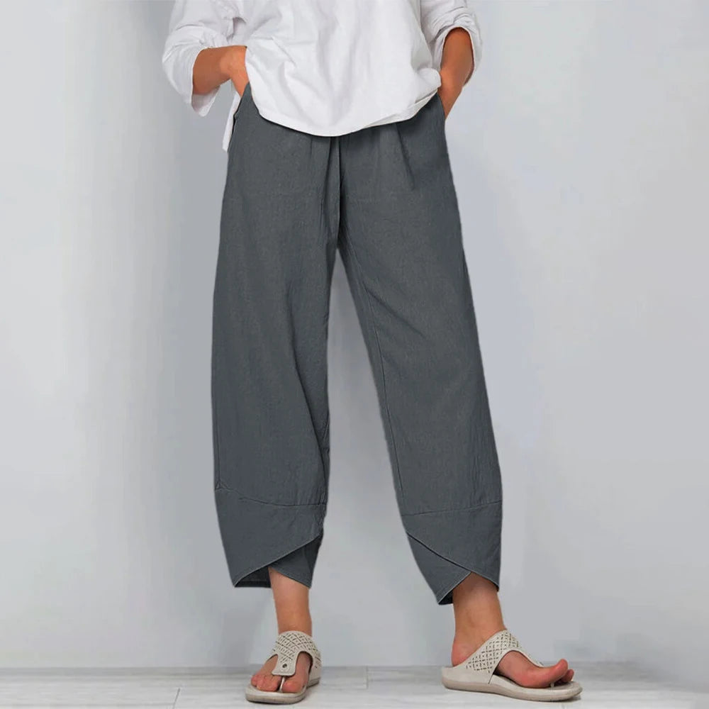 Élina | Pantalon Femme Large Taille Haute
