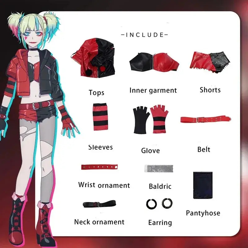 Gisèle | Set Harley Quinn femme avec perruque