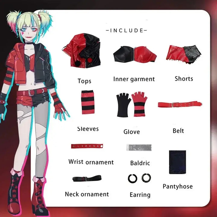 Gisèle | Set Harley Quinn femme avec perruque