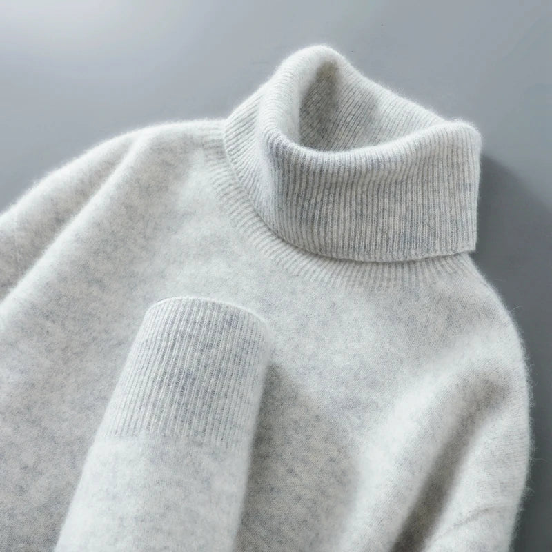 Pull à col roulé homme coupe ajustée pour l'hiver
