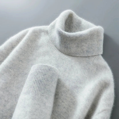 Pull à col roulé homme coupe ajustée pour l'hiver