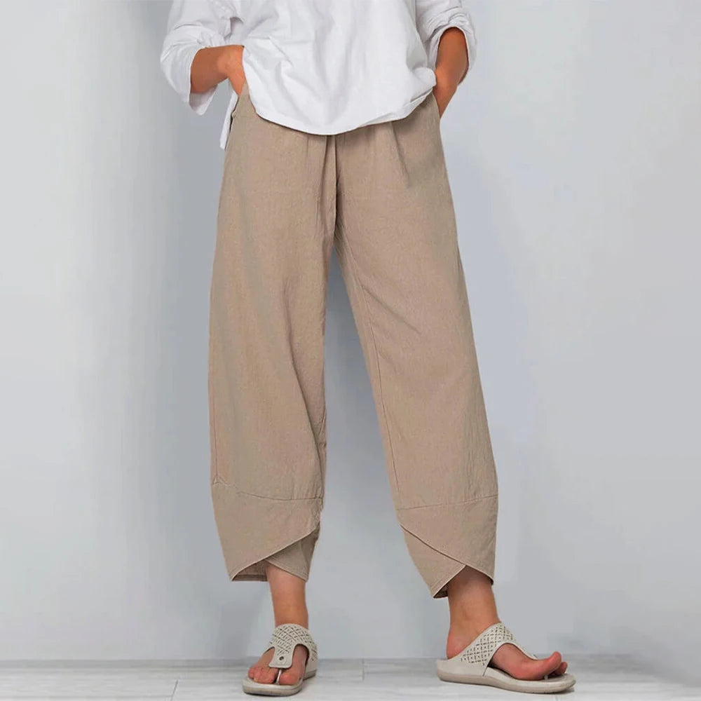 Élina | Pantalon Femme Large Taille Haute