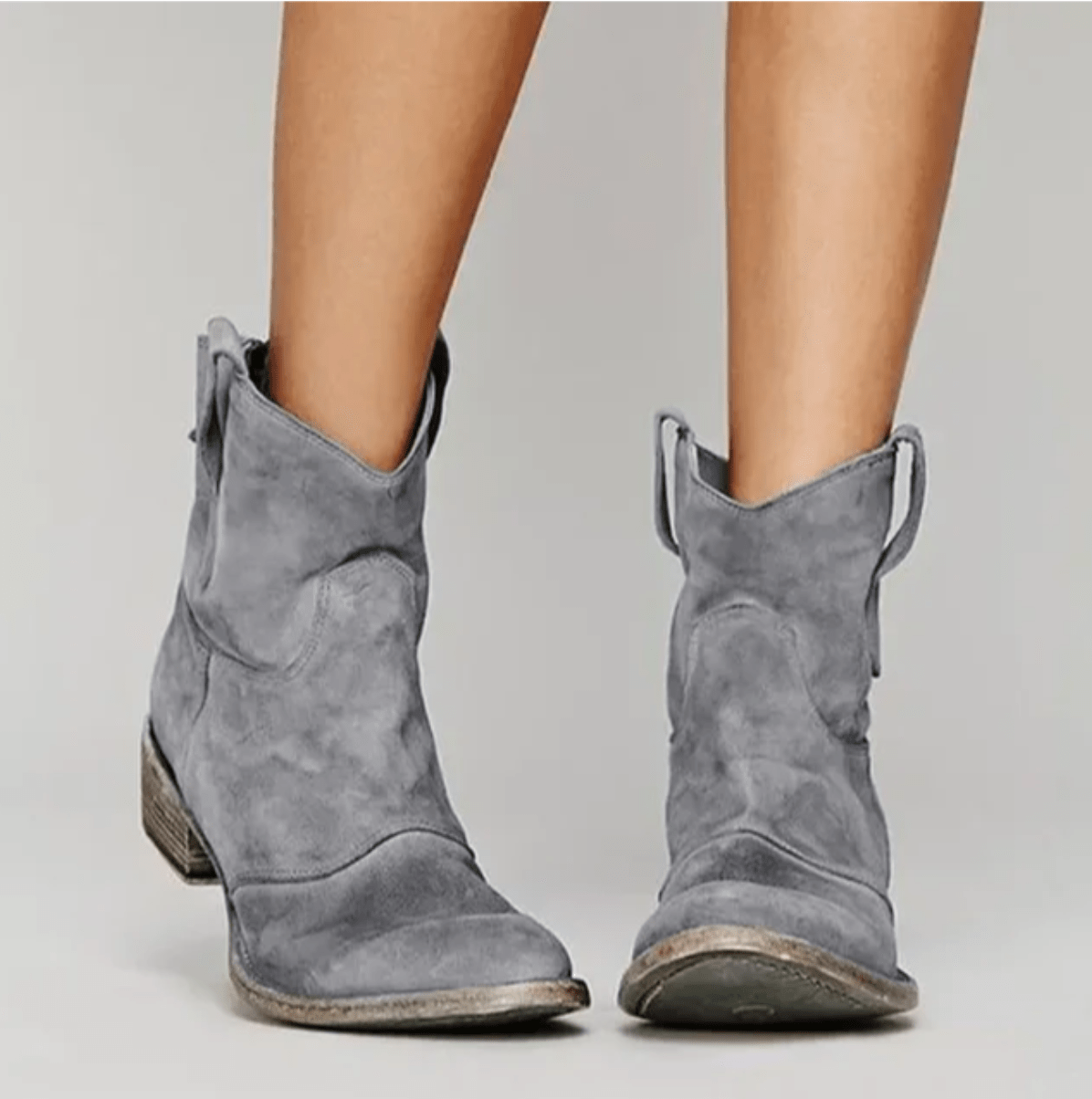 Bottines western femme à zip latéral et talon bas