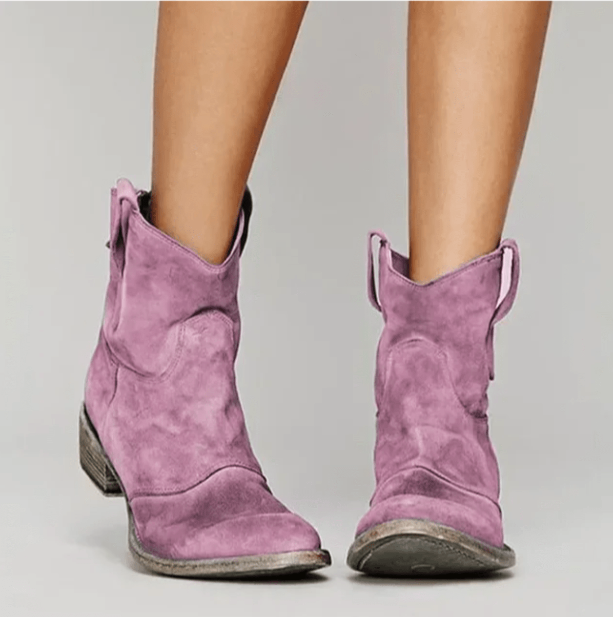 Bottines western femme à zip latéral et talon bas