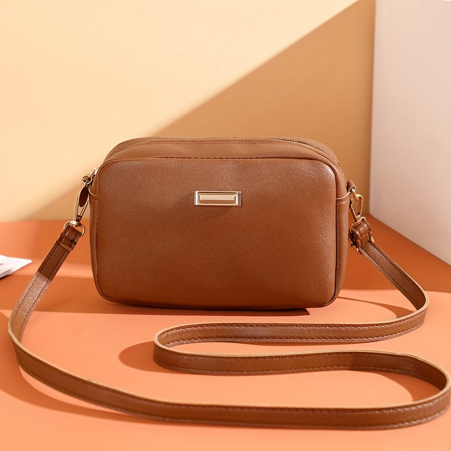 Sac bandoulière pour femme avec anse réglable - châtain clair