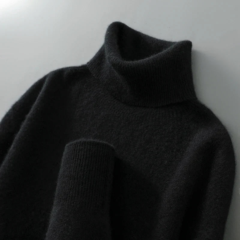 Pull à col roulé homme coupe ajustée pour l'hiver