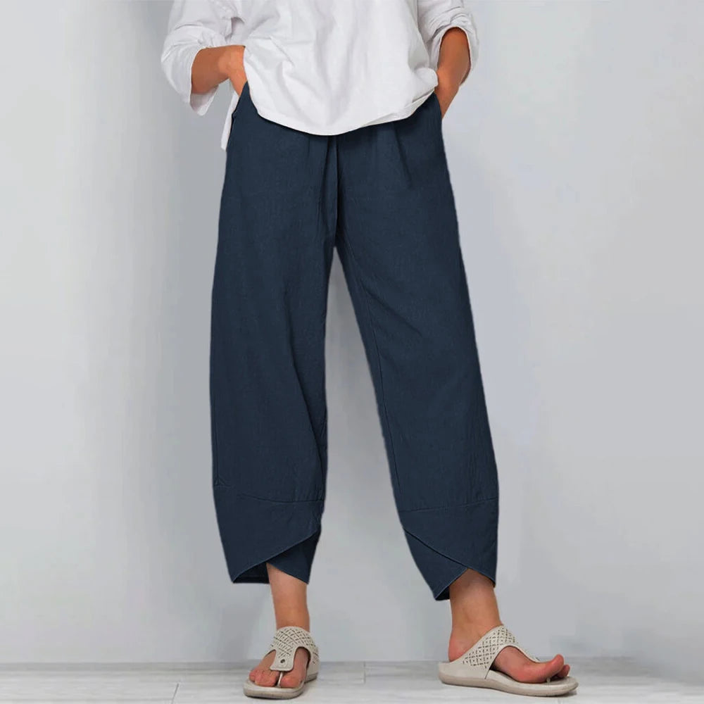 Élina | Pantalon Femme Large Taille Haute