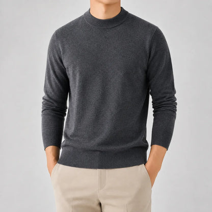 Pull homme en maille à col rond - ardoise