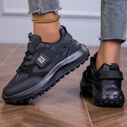 Sneakers à lacets pour femme - noir