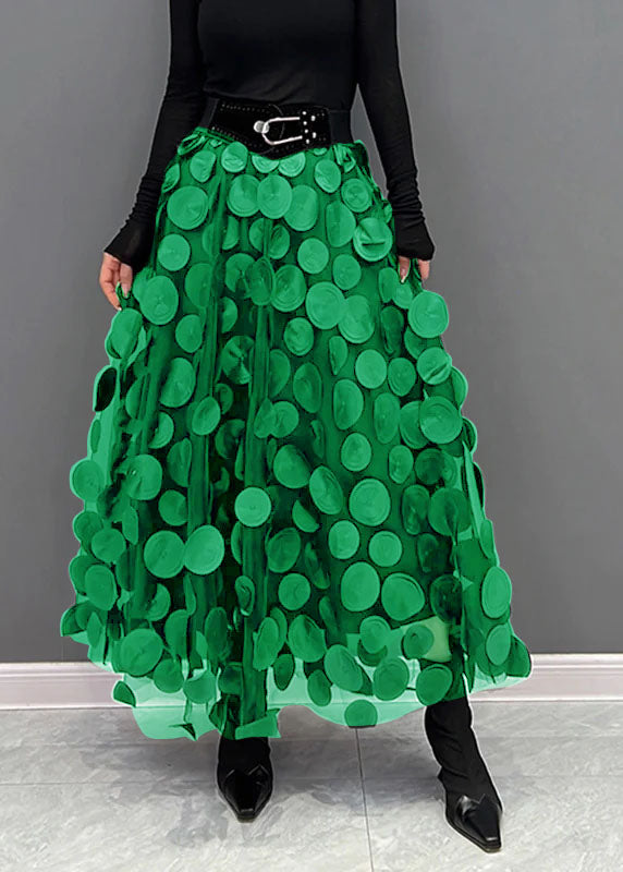 Jupe en tulle brodée pour femme - vert clair