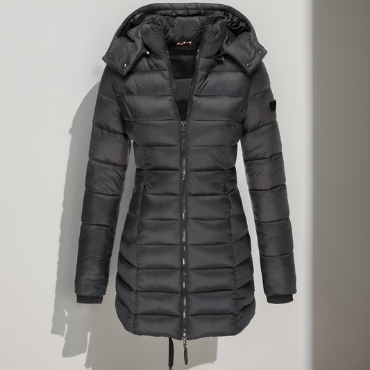 Doudoune longue femme style thermique - noir