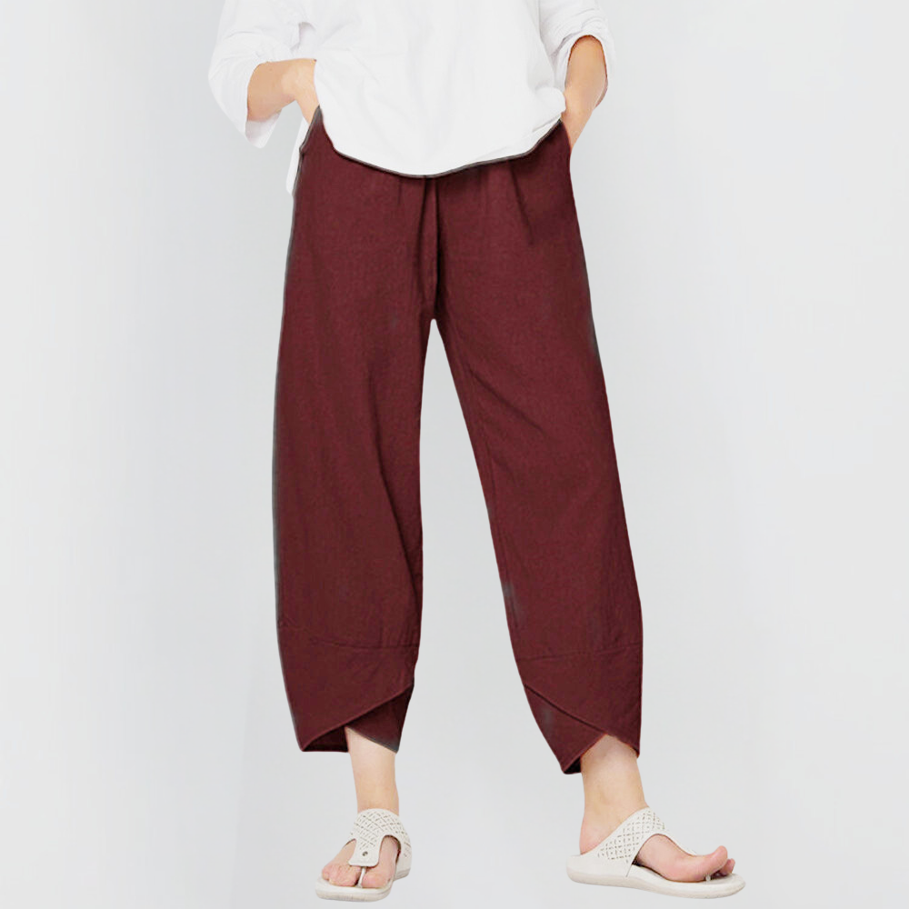 Élina | Pantalon Femme Large Taille Haute