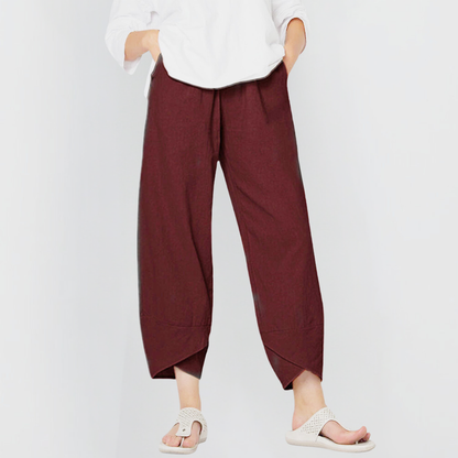 Élina | Pantalon Femme Large Taille Haute