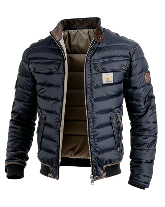Veste matelassée bleu foncé pour homme en ville