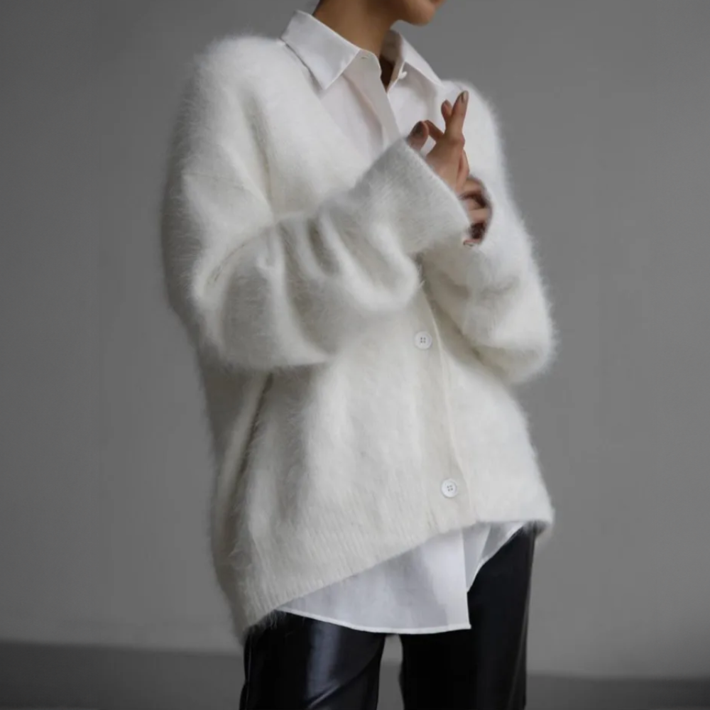 Cardigan femme en maille fine - blanc