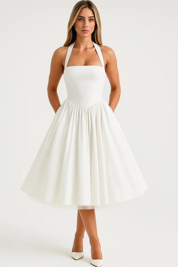 Léana Robe Midi | Dos Nu Élégant