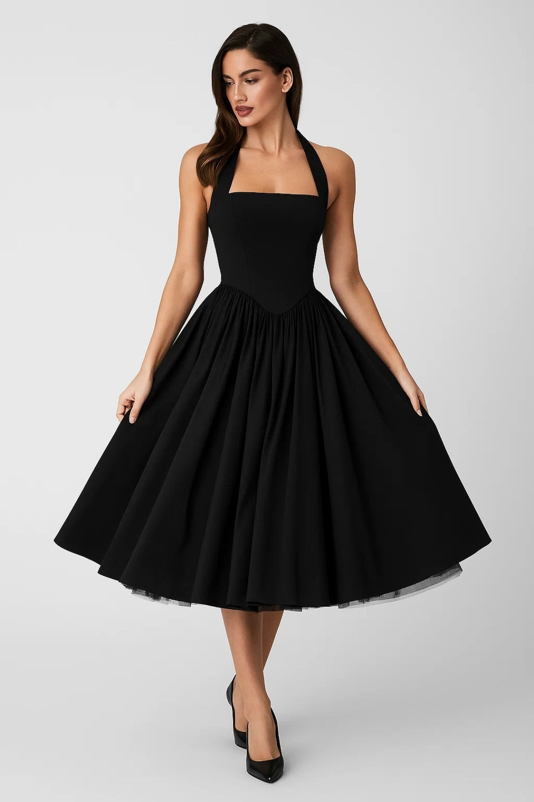 Léana Robe Midi | Dos Nu Élégant