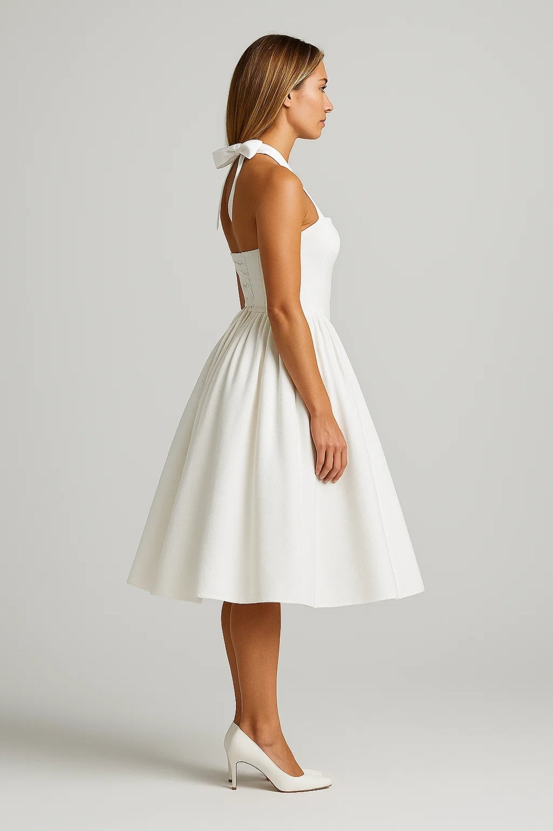 Léana Robe Midi | Dos Nu Élégant