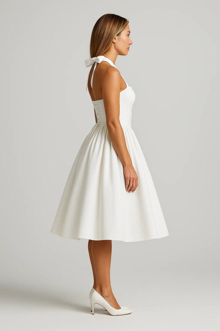 Léana Robe Midi | Dos Nu Élégant