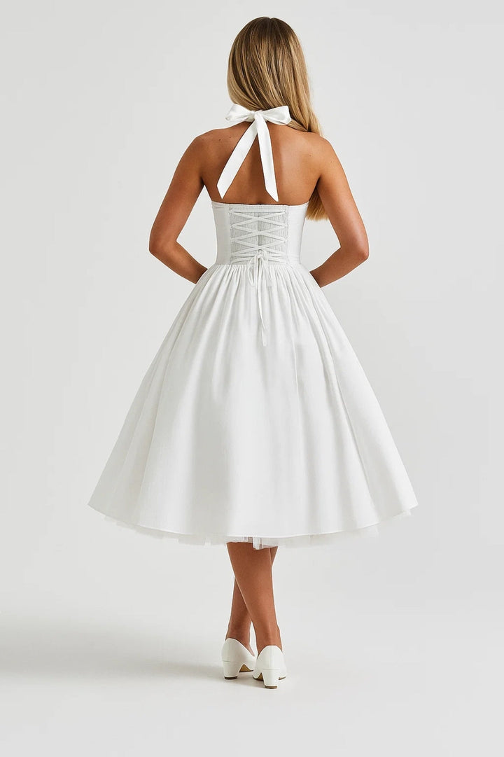 Léana Robe Midi | Dos Nu Élégant