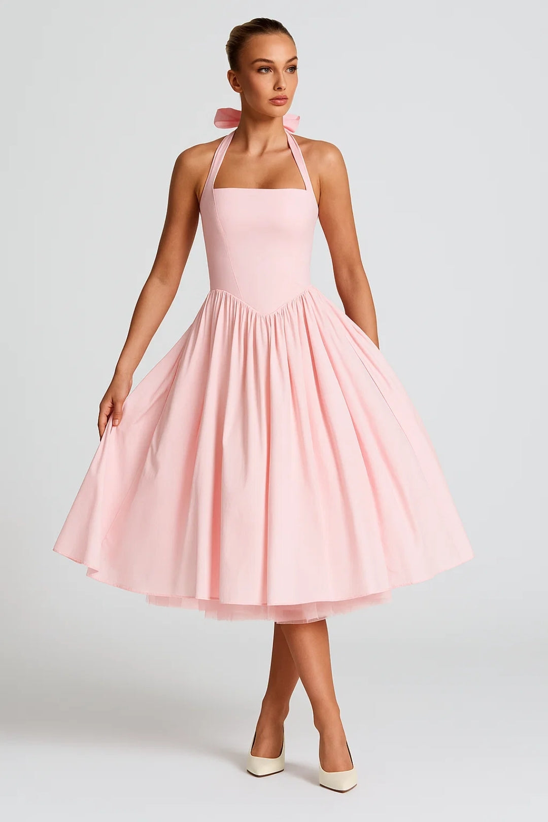 Léana Robe Midi | Dos Nu Élégant
