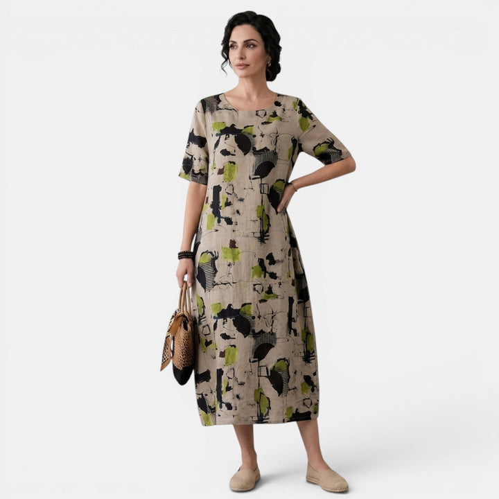 Claire | Robe Lin Femme Imprimée