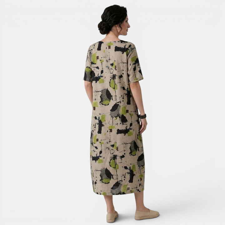 Claire | Robe Lin Femme Imprimée
