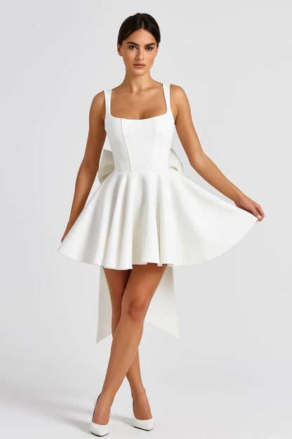 Women’s Mini Dress | Bustier Bodice | Flared Skirt & Back Bow for Weddings