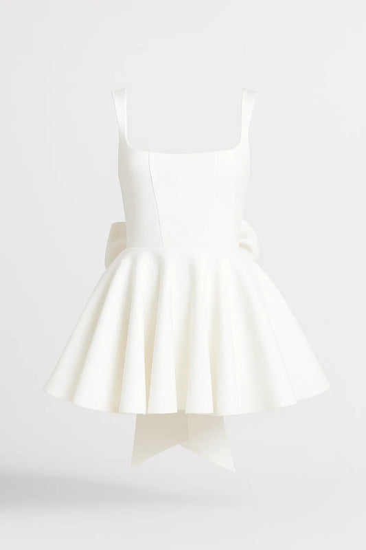 Women’s Mini Dress | Bustier Bodice | Flared Skirt & Back Bow for Weddings