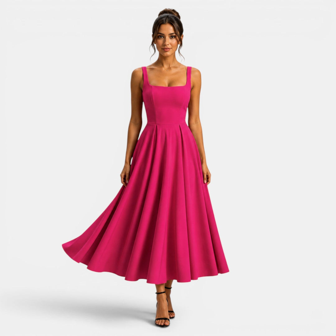 Juliette | Robe Midi Femme Fuchsia