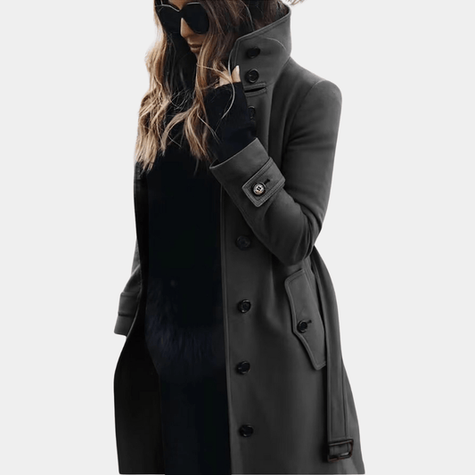Trench long pour femme - gris foncé