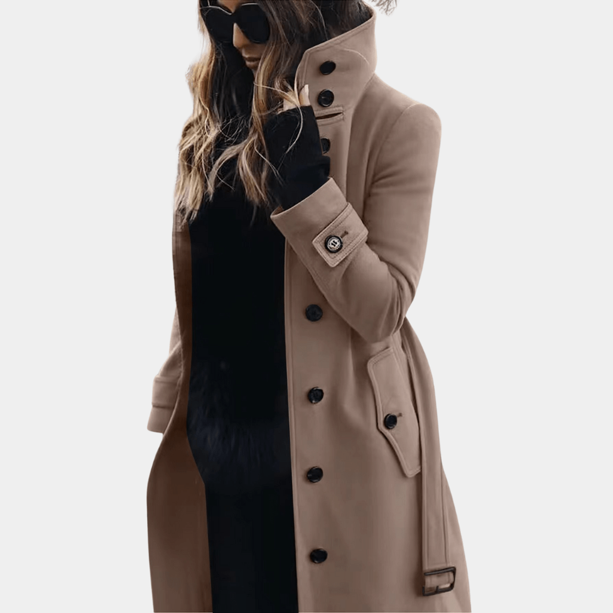 Trench long pour femme - kaki