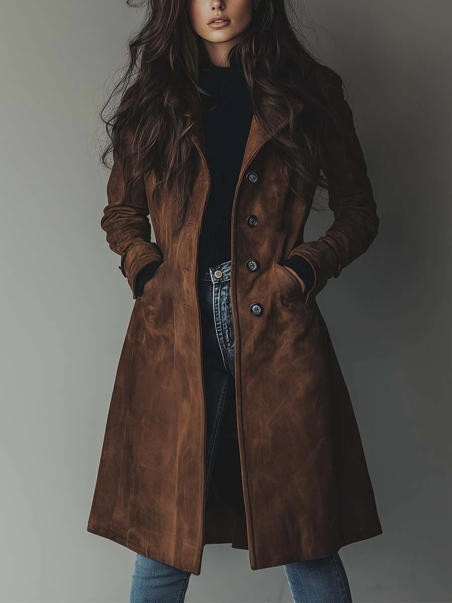 Trench-coat femme marron au style vintage