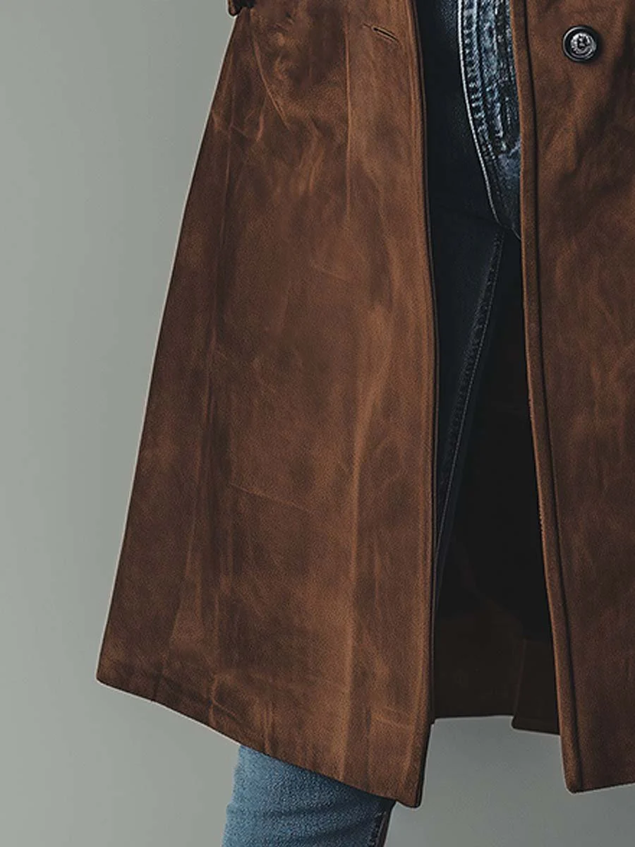 Trench-coat femme marron au style vintage