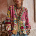Liliane | Cardigan patchwork floral col V