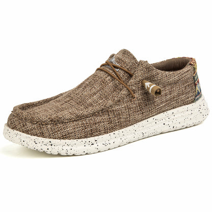 Mocassins toile homme casual à enfiler vue de profil