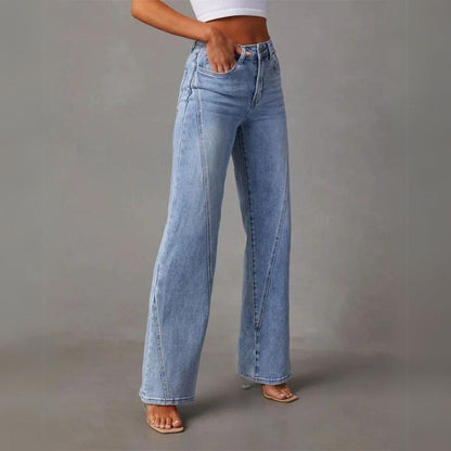 Jean femme coupe wide leg en denim
